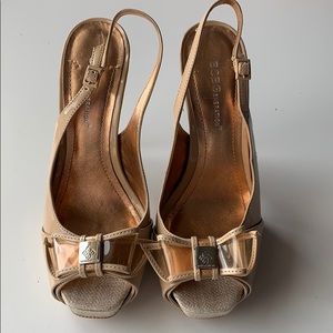 BCBGeneration nude patent leather heels